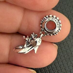 Disney Silver-tone High Heel Shoe Charm with Blue Accent